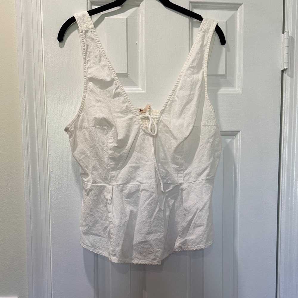 Free People White Sleeveless Blouse